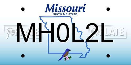 MH0L2L Missouri License Plate