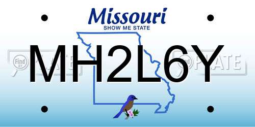MH2L6Y Missouri License Plate