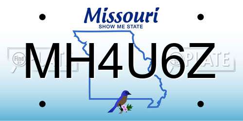 MH4U6Z Missouri License Plate
