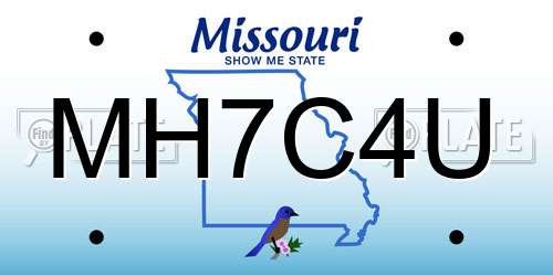 MH7C4U Missouri License Plate