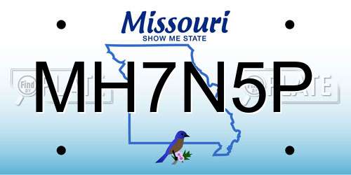 MH7N5P Missouri License Plate
