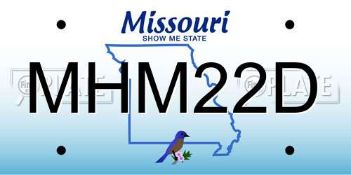 MHM22D Missouri License Plate
