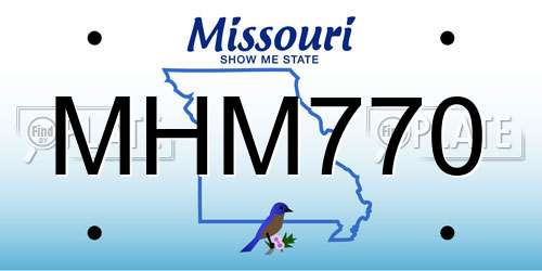 MHM770 Missouri License Plate