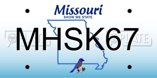 MHSK67 Missouri License Plate