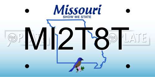 MI2T8T Missouri License Plate