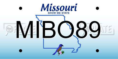 MIBO89 Missouri License Plate