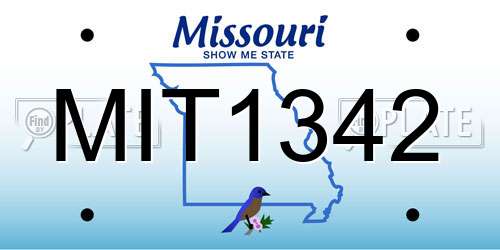 MIT1342 Missouri License Plate