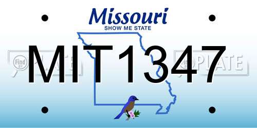 MIT1347 Missouri License Plate