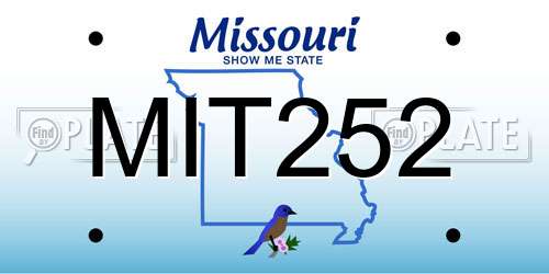 MIT252 Missouri License Plate