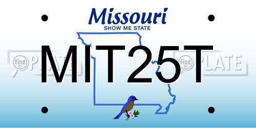 MIT25T Missouri License Plate