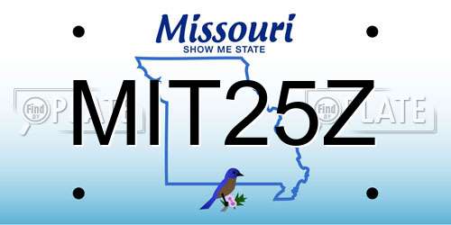 MIT25Z Missouri License Plate