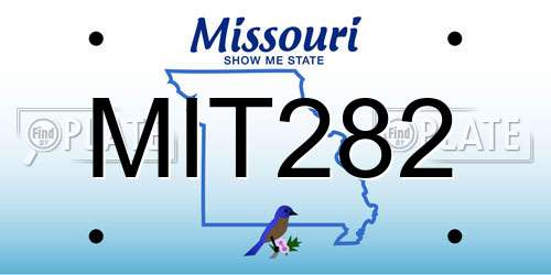 MIT282 Missouri License Plate