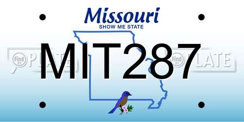 MIT287 Missouri License Plate