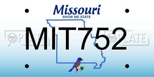 MIT752 Missouri License Plate