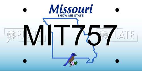 MIT757 Missouri License Plate