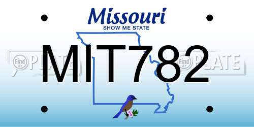 MIT782 Missouri License Plate