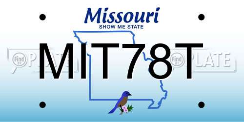 MIT78T Missouri License Plate