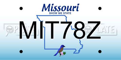 MIT78Z Missouri License Plate