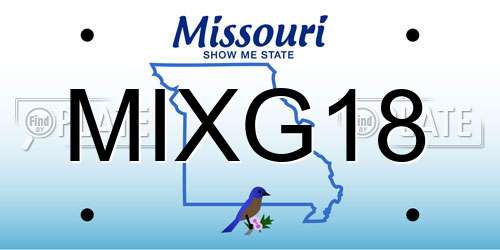 MIXG18 Missouri License Plate