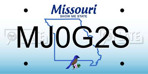 MJ0G2S Missouri License Plate