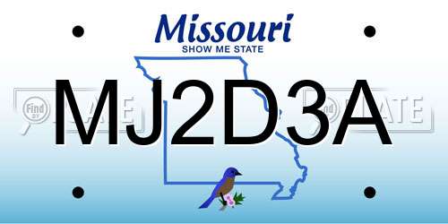 MJ2D3A Missouri License Plate
