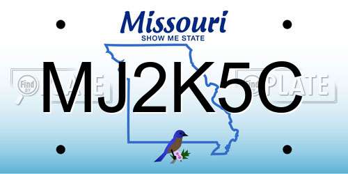 MJ2K5C Missouri License Plate
