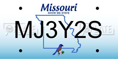 MJ3Y2S Missouri License Plate