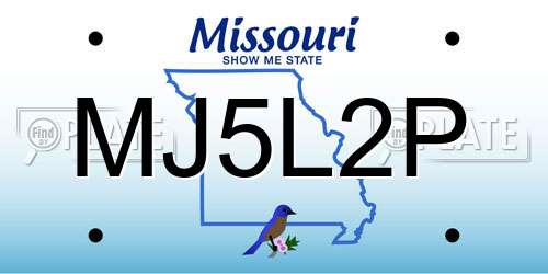 MJ5L2P Missouri License Plate