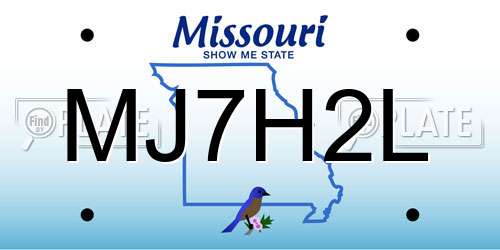 MJ7H2L Missouri License Plate