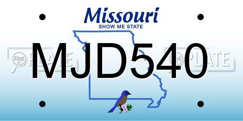 MJD540 Missouri License Plate