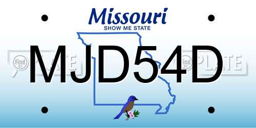 MJD54D Missouri License Plate