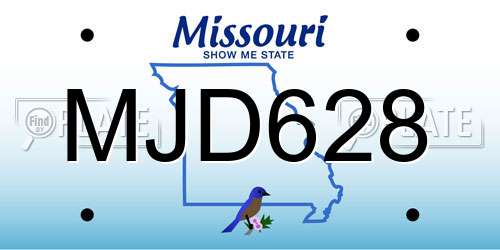 MJD628 Missouri License Plate