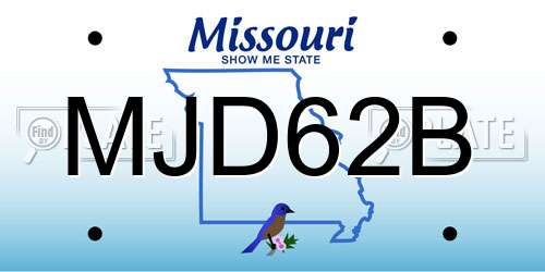 MJD62B Missouri License Plate