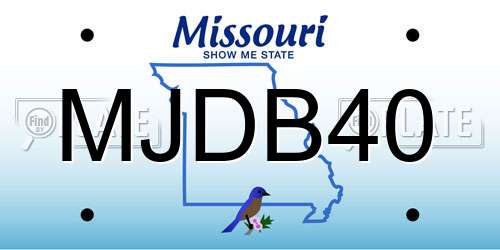 MJDB40 Missouri License Plate