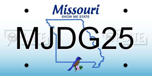 MJDG25 Missouri License Plate