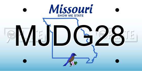 MJDG28 Missouri License Plate