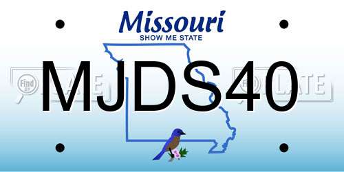MJDS40 Missouri License Plate