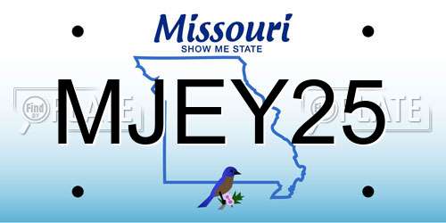 MJEY25 Missouri License Plate
