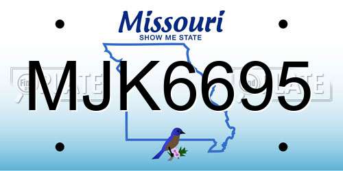MJK6695 Missouri License Plate
