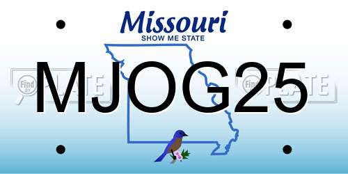 MJOG25 Missouri License Plate