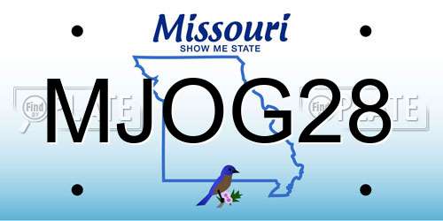 MJOG28 Missouri License Plate