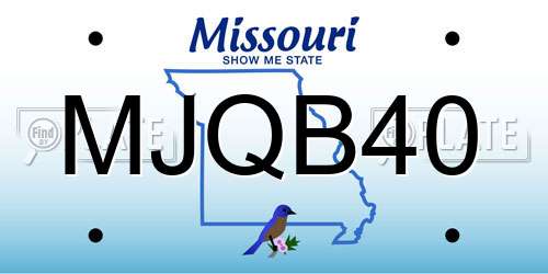 MJQB40 Missouri License Plate