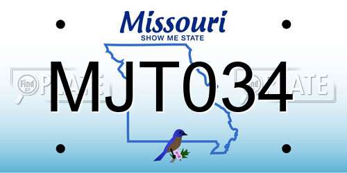 MJT034 Missouri License Plate