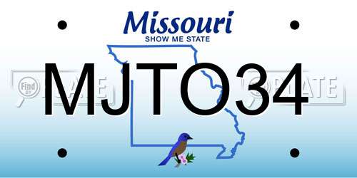 MJTO34 Missouri License Plate