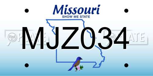 MJZ034 Missouri License Plate
