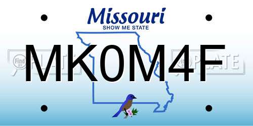 MK0M4F Missouri License Plate