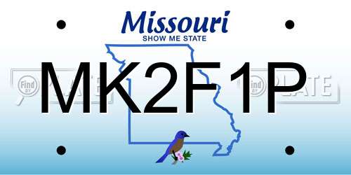 MK2F1P Missouri License Plate