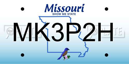 MK3P2H Missouri License Plate
