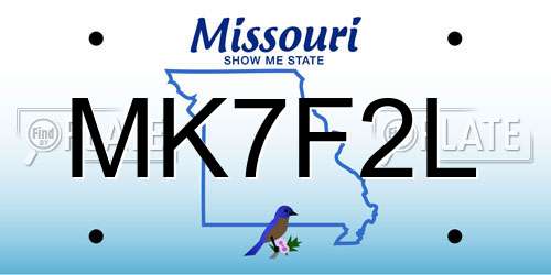 MK7F2L Missouri License Plate