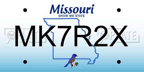 MK7R2X Missouri License Plate